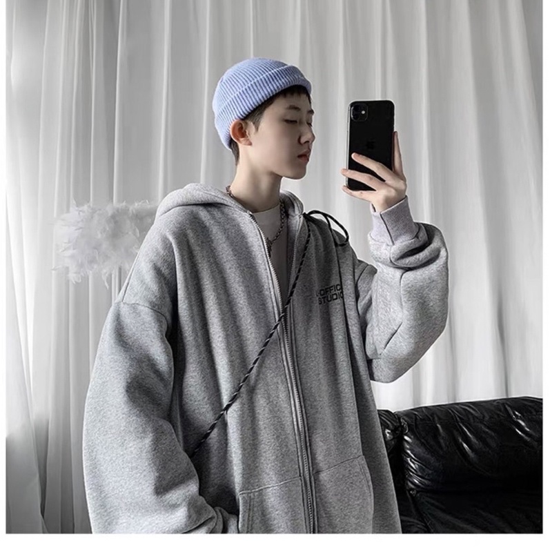 ÁO KHOÁC NỈ NAM NỮ DÁNG RỘNG free size 70ky