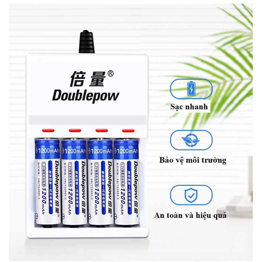 [Mã 2404EL10K giảm 10K đơn 20K] Thiết bị sạc pin 4 ngăn AA/AAA chất lượng cao chính hãng Dowblepow DP-U82