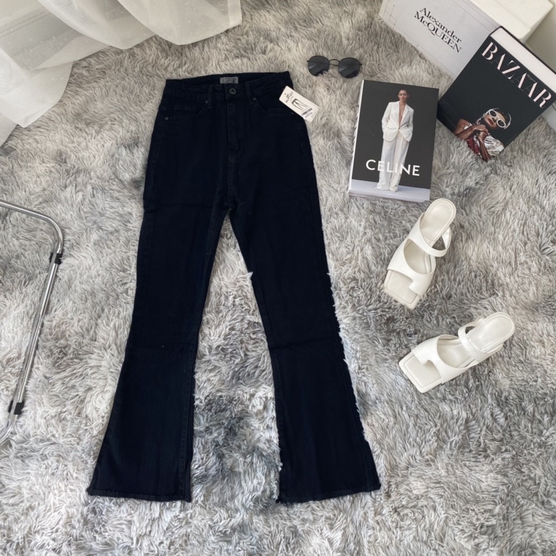 quần jeans loe đen 9 tất