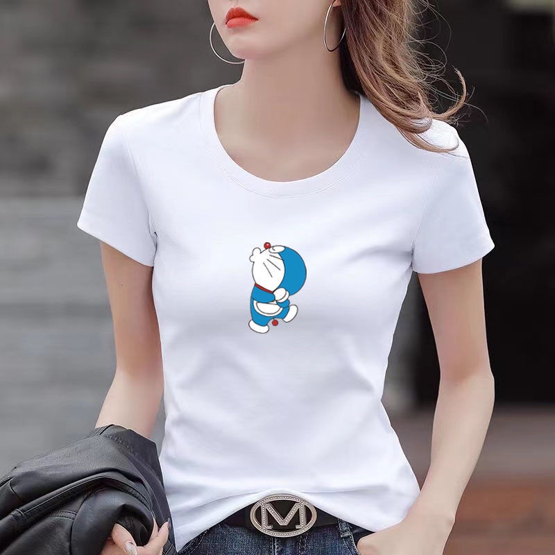 Áo Thun Ngắn Tay Cổ Tròn Dáng Ôm Thời Trang Mùa Hè Dành Cho Nữ