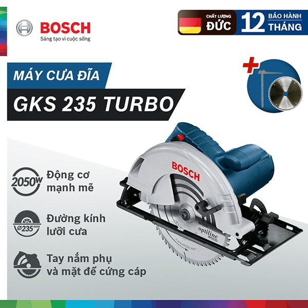 Máy Cắt Gạch Bosch Heavy Duty GKS 235 turbo (kèm phụ kiện) 2050W (06015A20K1)