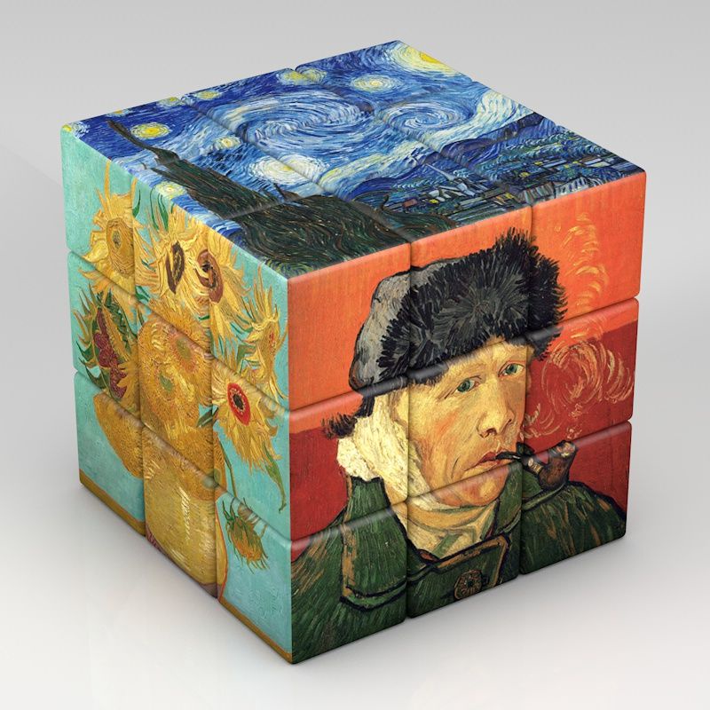 Đồ Chơi Khối Rubik Hình Tranh Sơn Dầu Van Gogh Da Vinci Sáng Tạo Kích Thước 12.17