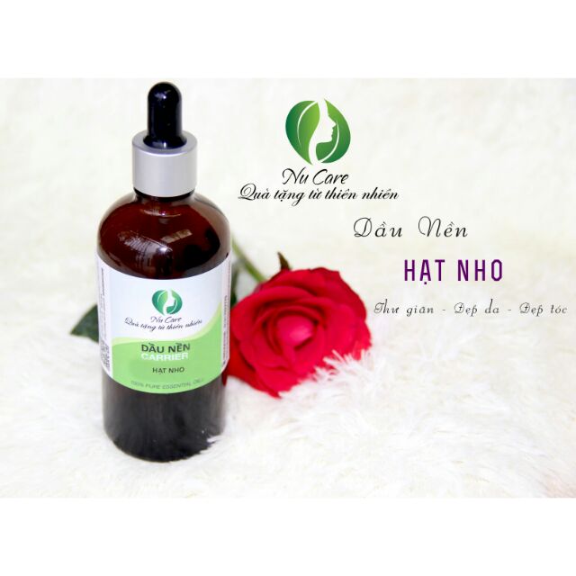Dầu Hạt Nho Nguyên Chất Nu Care 100ml dưỡng da, giảm thâm, sáng mịn | BigBuy360 - bigbuy360.vn