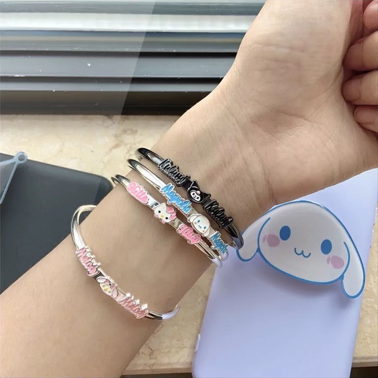 Vòng Tay Họa Tiết Hoạt Hình Mèo/Cún Tai To Dễ Thương Có Thể Điều Chỉnh Cho Cặp Đôi