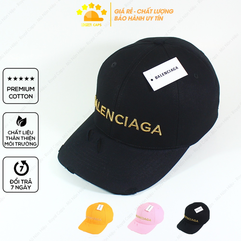 Mũ Lưỡi Trai Nón Lưỡi Trai Nam Nữ BALENCIAGA Rách Vải Kaki Cotton Hàn Nón Kết - Royal Caps