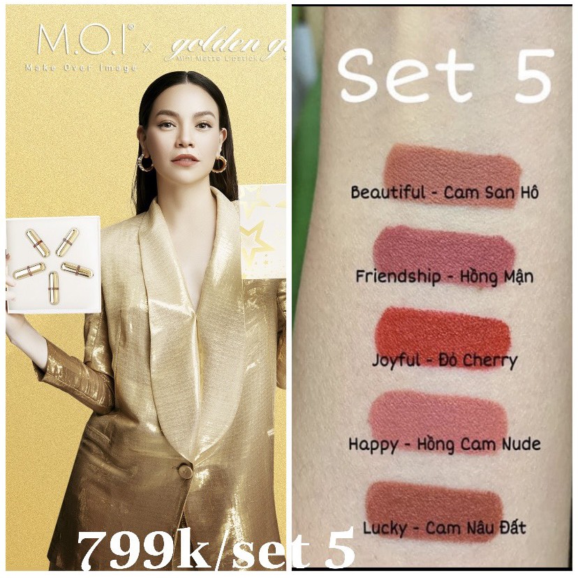 Son Hồ Ngọc Hà Son FREE SHIP Son Thỏi Vàng Mini Golden Gift Chính Hãng MOI Hàn Quốc Bền Màu Lâu Trôi Thơm Tự Nhiên