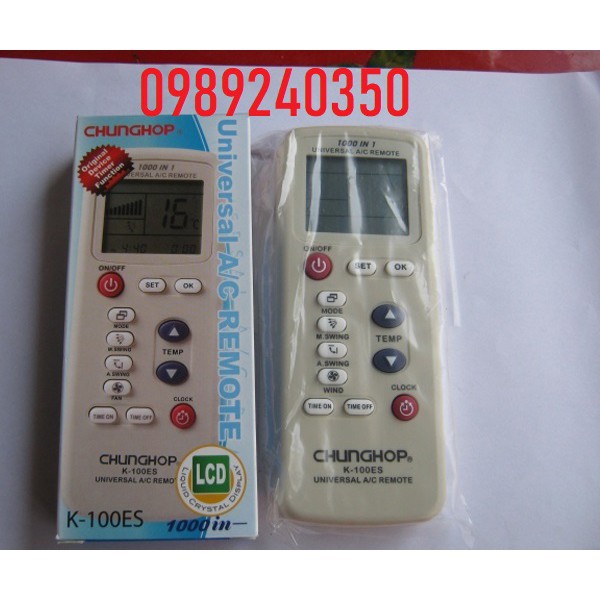 Điều khiển điều hòa đa năng Chunghop K100ES