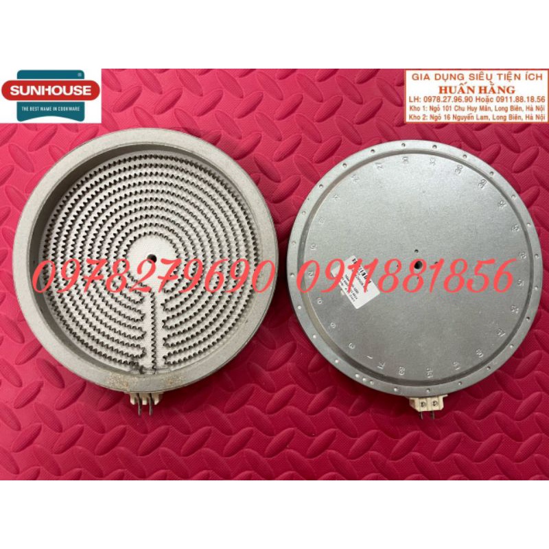 XẢ KHO GIÁ SỐC - MÂM NHIỆT BẾP HỒNG NGOẠI 2 CHÂN CẮM 2000W 20CM SUNHOUSE CHÍNH HÃNG