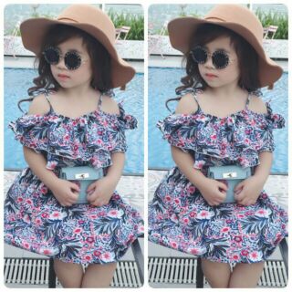 Váy maxi lanh lụa bé gái