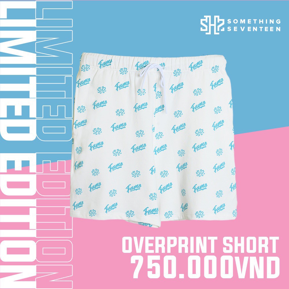 Quần Overprint Short White Limited Something Seventeen X Fabo Nguyen
