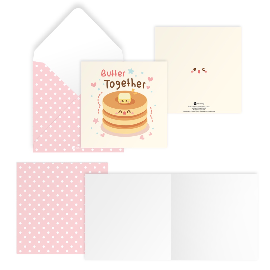 Thiệp tình yêu, Valentine, tỏ tình, động viên bạn bè SDstationery Confection 12x12 hình bánh ngọt dễ thương