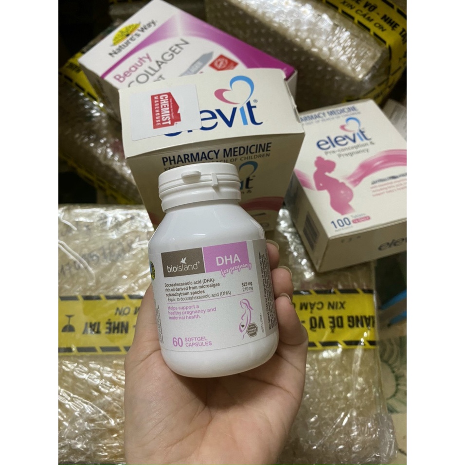 COMBO VITAMIN ÚC DÀNH CHO BÀ BẦU (Elevit bầu, Canxi bầu, DHA bầu, Sắt bầu Bio Oil bầu)
