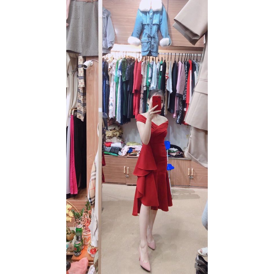 Váy đỏ trễ vai đuôi cá V1294 - Modish and Chic phân phối chính thức (Kèm ảnh thật trải sàn do shop tự chụp) | BigBuy360 - bigbuy360.vn