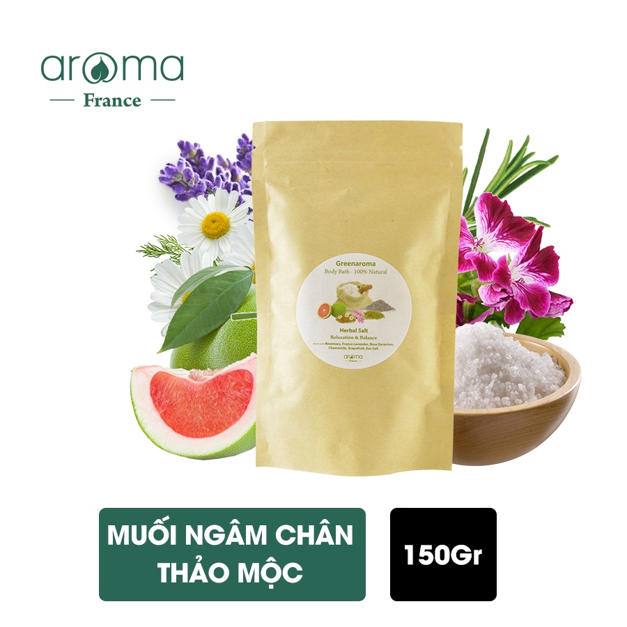 Muối Ngâm Chân Thảo Mộc Aroma Giảm Nhức Mỏi Bàn Chân, Mồ Hôi Trộm, Tẩy Da Chết, Đỡ Tê Lạnh & Thư Giãn 150g