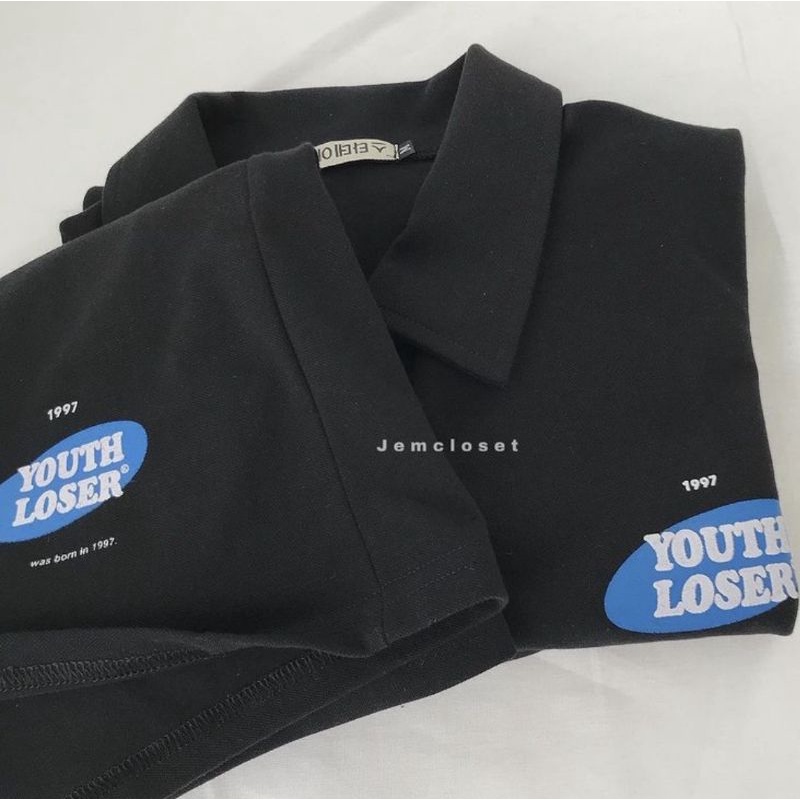 Áo thun cotton tay lỡ unisex - - BỘ POLO YOUTH LOSER - - mẫu hot 2022..M131-