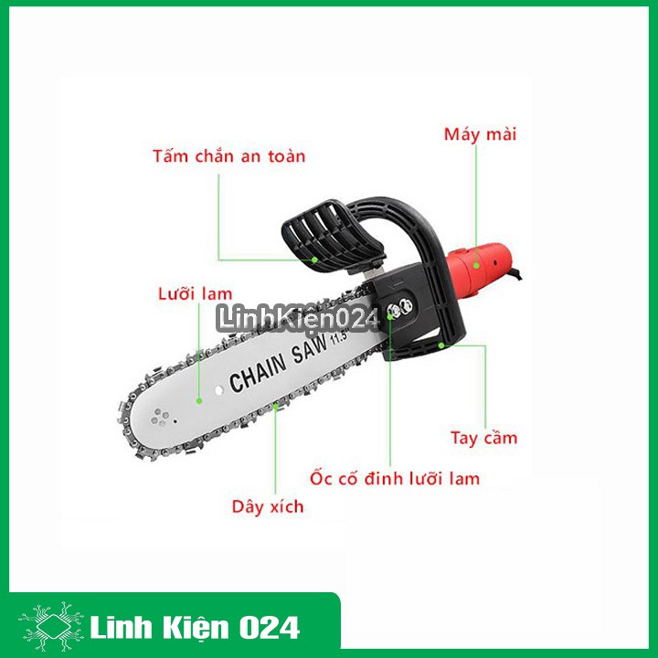 Bộ Lưỡi Cưa Xích Gắn Máy Cắt Mài Cầm Tay Chain Saw 11.5 Inch