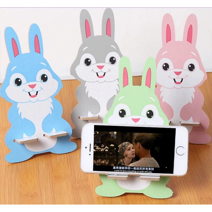 Giá Đỡ Điện Thoại Tablet Dạng Kệ Gỗ Lắp Ghép Hình Thú LOẠI MỎNG