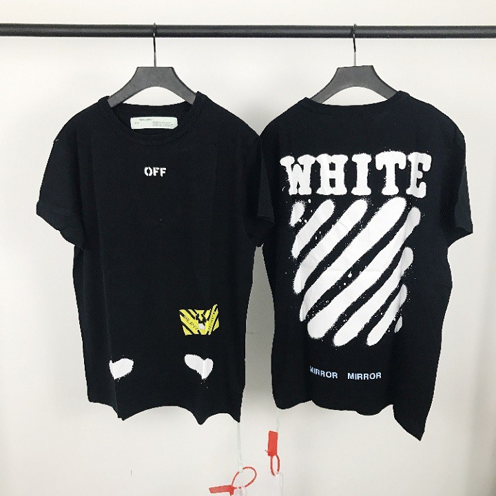 Áo thun Off-White unisex form rộng tay lỡ đen - Áo thun nam đẹp phong cách hàn quốc | BeWay