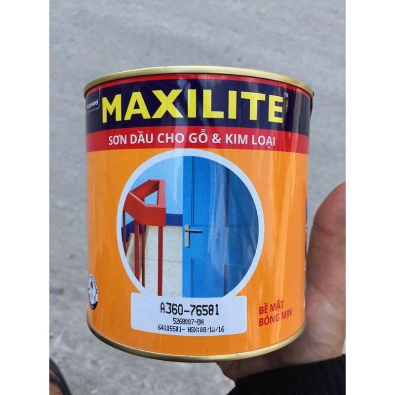 Sơn dầu Maxilite màu trắng sứ dùng cho gỗ và sắt 800ml