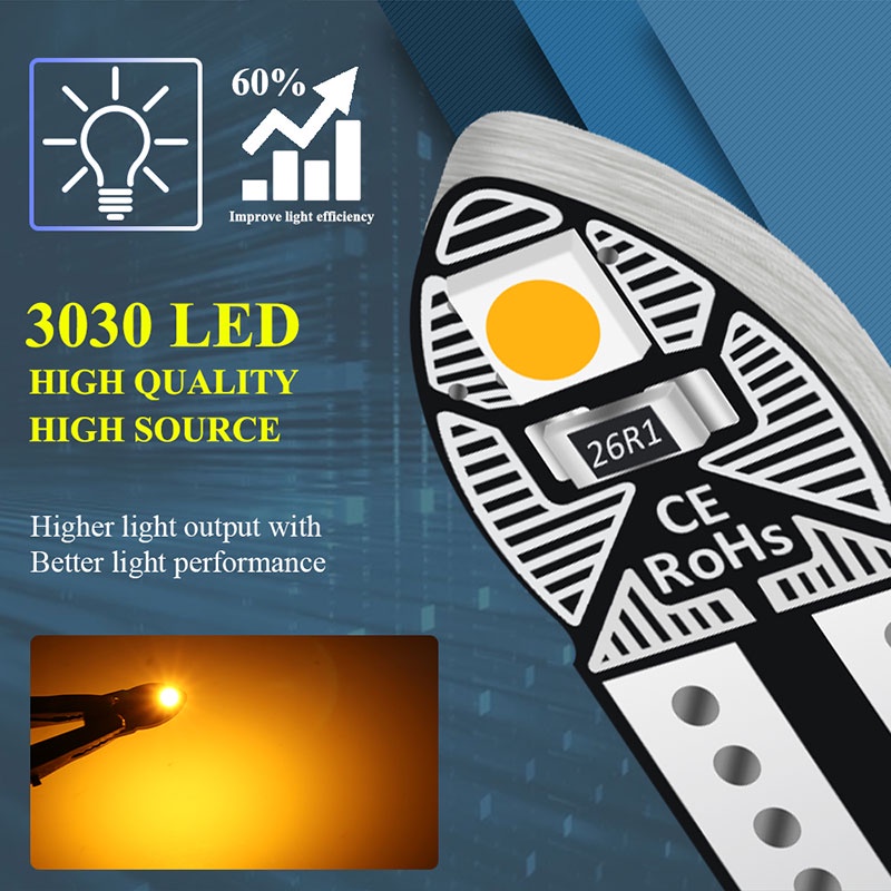 1 Đèn Led W5W T10 12V Ánh Sáng Trắng Cho Xe Hơi