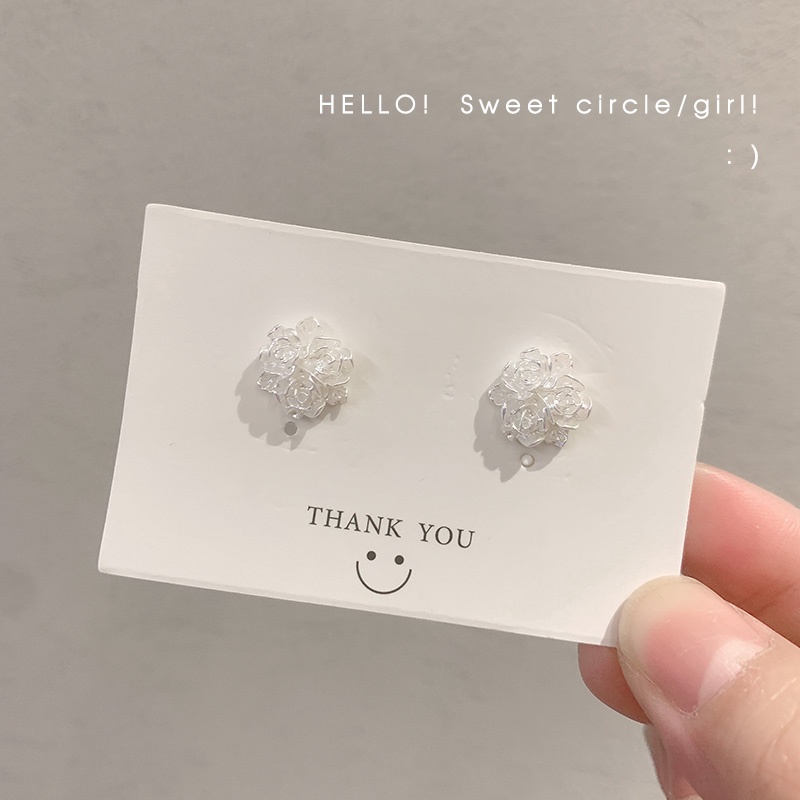 Khuyên Tai Hình Hoa Trà Trắng Phong Cách Mới 2022