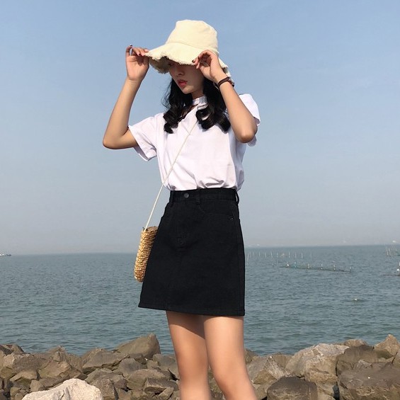 Chân váy jean nữ chữ A Emilyshop ulzzang