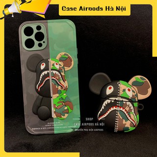 Combo Ốp Iphone + Ốp Airpods BAPE x BearBrick 3D