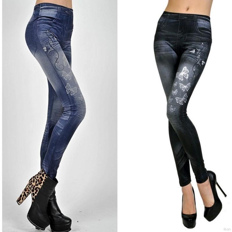 Quần bó dài giả jean thời trang cho nữ