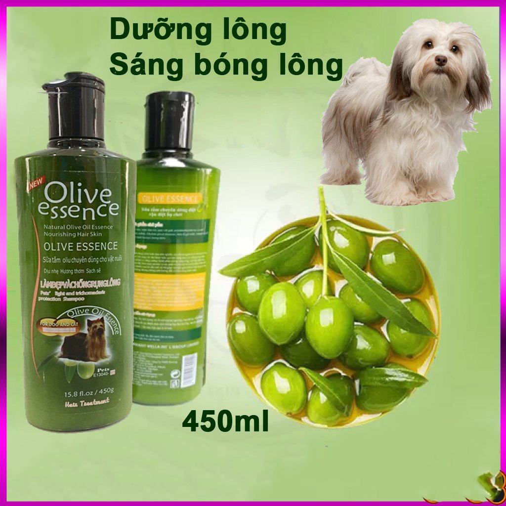 Sữa Tắm Chống Rụng Lông, Khử Mùi, Diệt Khuẩn Cho Chó Mèo Olive Essence