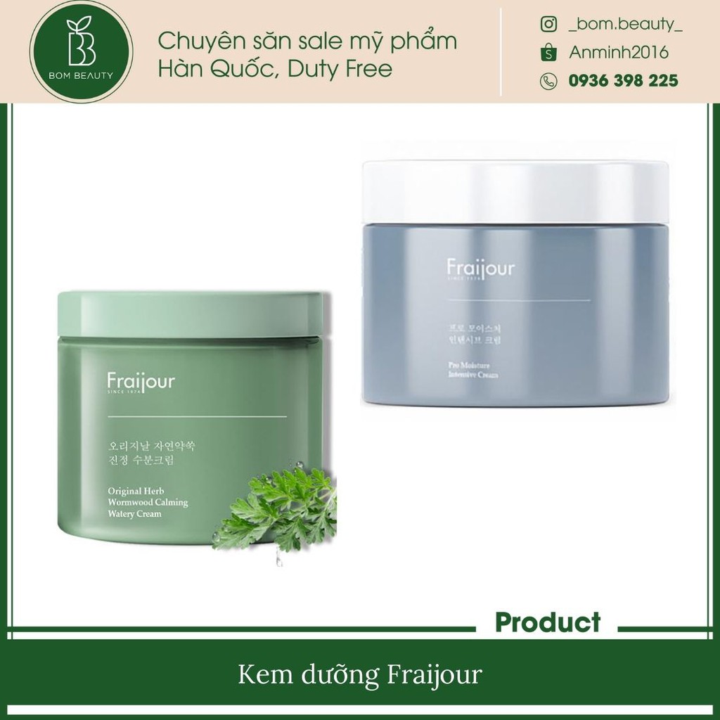 Kem dưỡng Fraijour original herb wormwood watery cream - kem dưỡng chiết xuất thảo mộc
