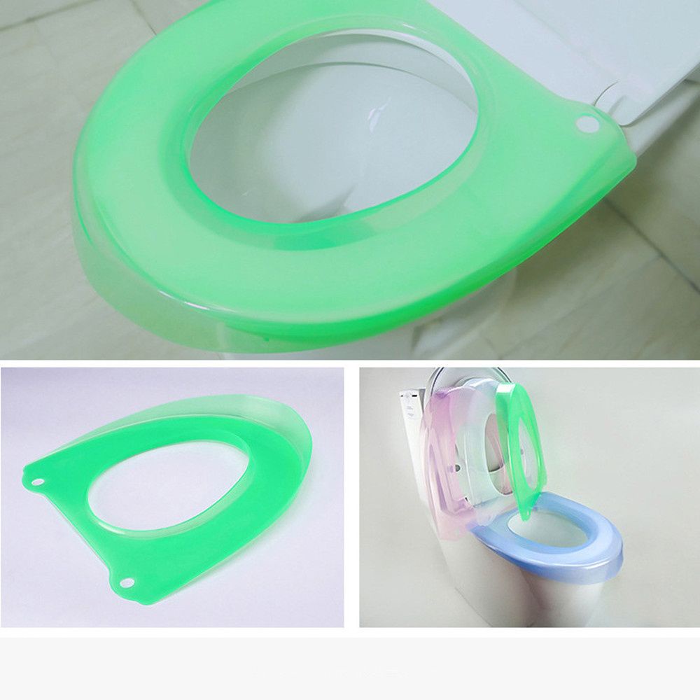 Tấm lót bệ ngồi toilet hình chữ O màu trơn có thể giặt sạch phù hợp bốn mùa thông dụng cho phòng tắm