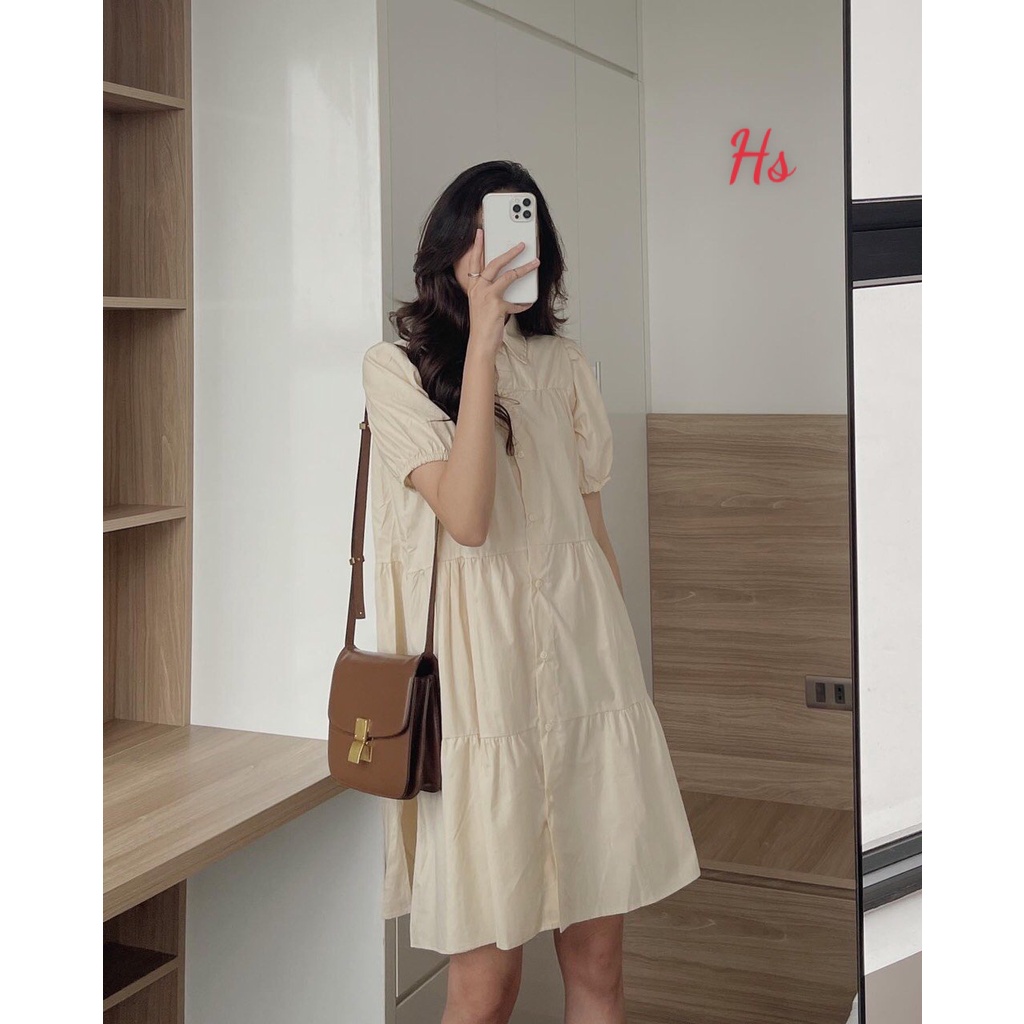 Váy Sơ Mi 4 Tầng Cổ Bẻ Unisex Cheery Store Hot Trend 2022 Đẹp + Thời Trang SP000963