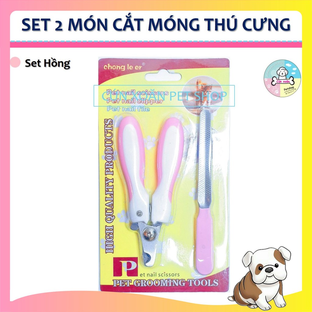 Combo 2 món cắt móng cho thú cưng (kềm cắt và dũa móng)