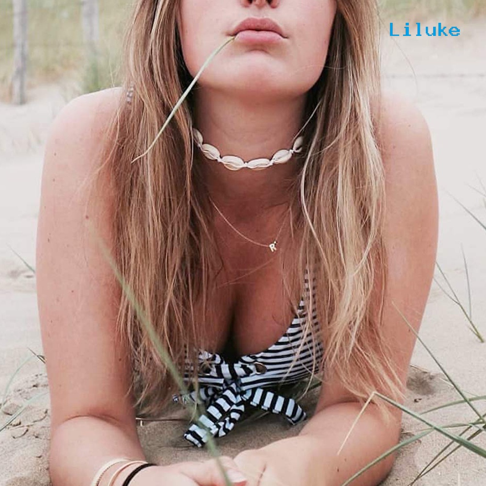 Vòng Cổ Choker Phối Hạt Và Vỏ Sò Thời Trang Cá Tính Cho Nữ