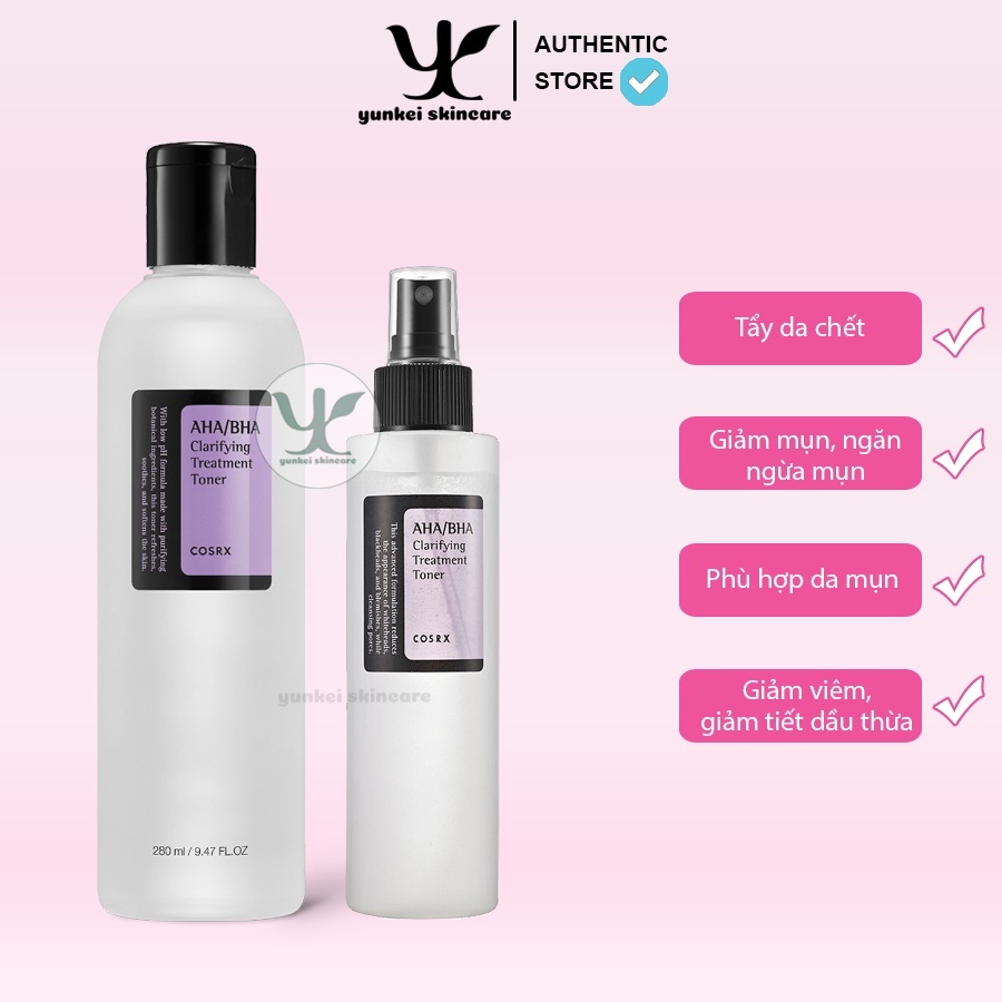 Nước hoa hồng giảm mụn Cosrx AHA BHA Clarifying Treatment Toner