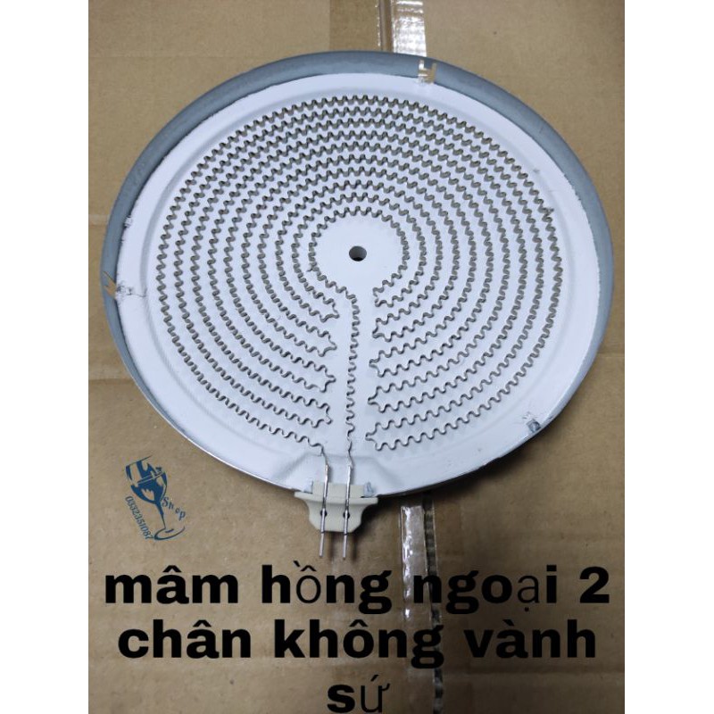 mâm hồng ngoại 2 chân đường kính 20cm không có vành sứ