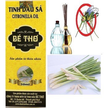 COMBO 2 CHAI TINH DẦU SẢ (50ml) - THƯƠNG HIỆU BÉ THƠ [CHÍNH HÃNG]