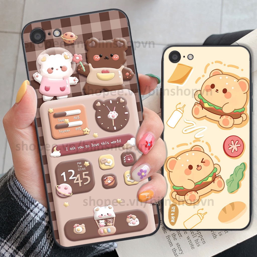 Ốp Oppo A71 / A83 in hình gấu chocolate kẹo ngọt siêu đẹp siêu xinh