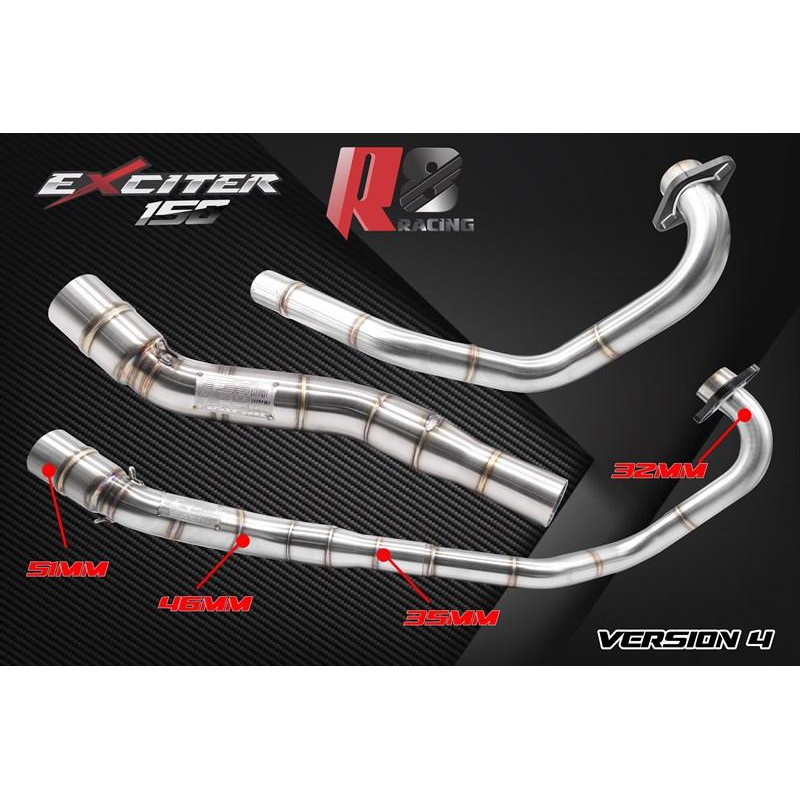 Cổ pô tăng 2 khúc EX150 R8 Racing FROM ĐÁ CAO NLK / AHM / STB /_Dochoixemaynhapkhau