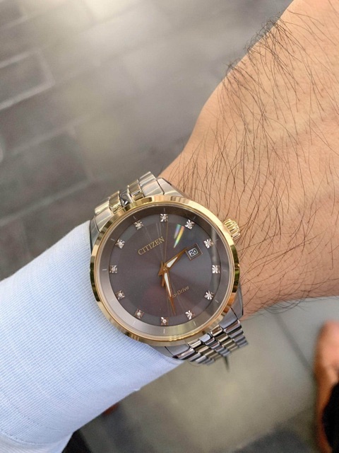 Đồng hồ nam Citizen eco drive size demi gold