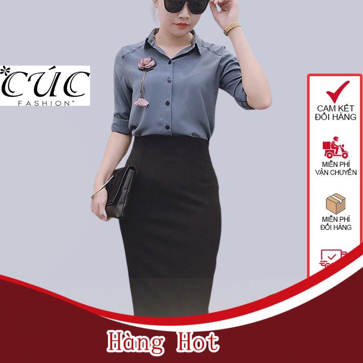 Chân váy nữ bút chì công sở dáng dài co giãn 4 chiều Cúc Fashion CV186 đầm cao cấp