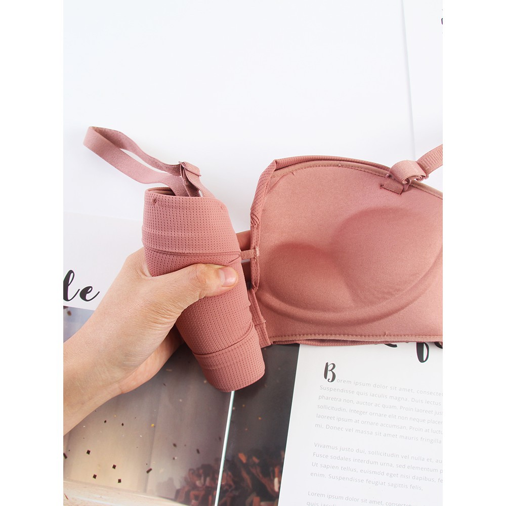 Bộ đồ lót, áo ngực đúc su không gọng cup ngang tạo khe push upcho nữ AS116