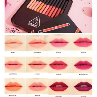 Hộp 12 son bút chì 3ce drawing lip pen kit