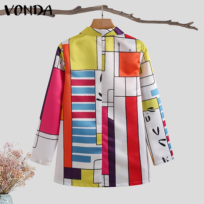 Blazer In Họa Tiết VONDA Cổ Bẻ Tay Dài Thường Ngày Cho Nữ | BigBuy360 - bigbuy360.vn