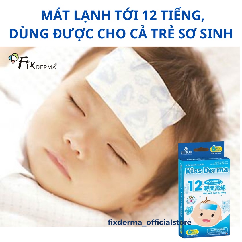 Miếng dán hạ sốt cho bé giảm đau hạ nhiệt cho người lớn Kiss Derma  Fixderma Chính Hãng