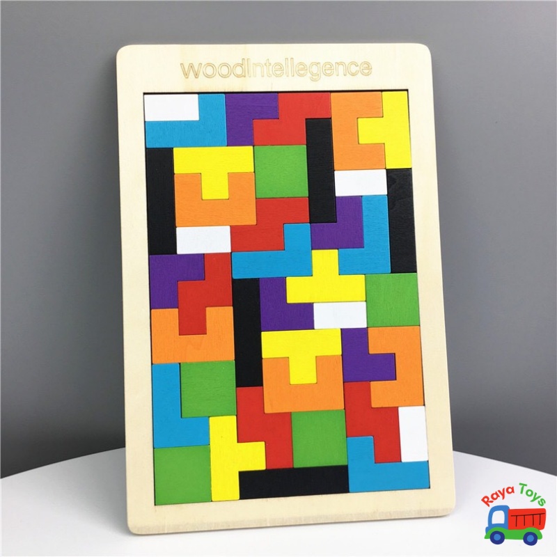Đồ chơi bảng ghép hình bằng gỗ xếp gạch Terris cho bé lắp ráp | giáo dục trí tuệ Montessori, DIY, Stem, Steam