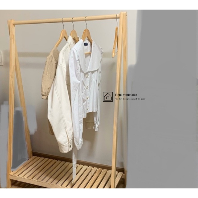 Giá treo áo quần, giá gỗ, kệ gỗ treo đồ 1 tầng