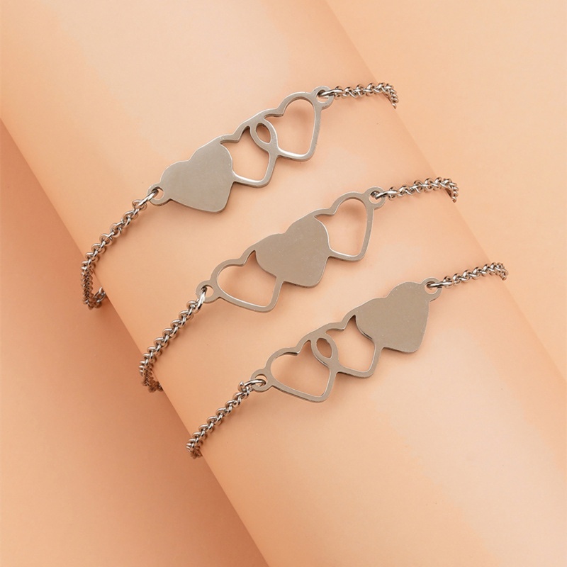 Set 3 Vòng Tay / 3 Thẻ Tình Bạn Mặt Trái Tim