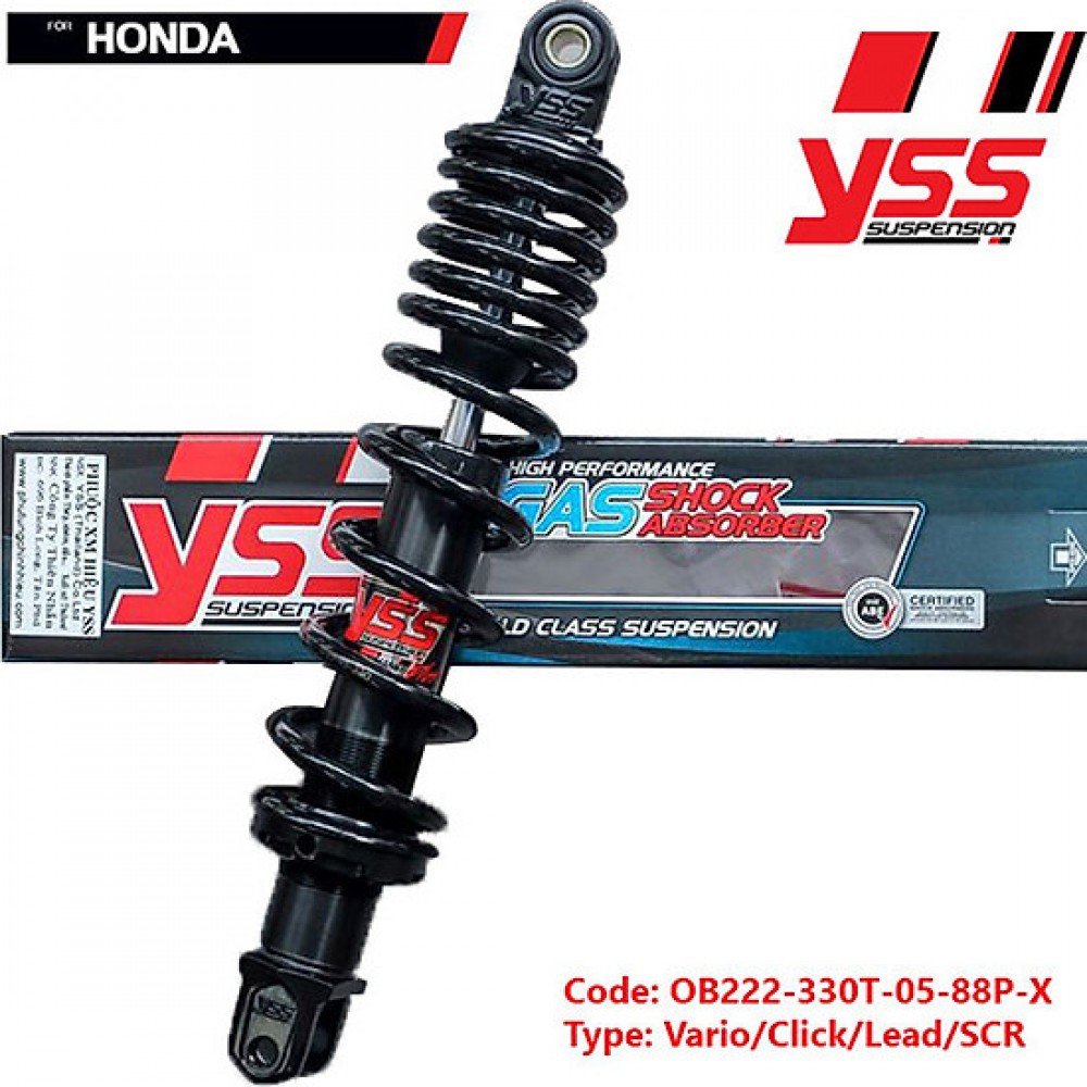 Phuộc YSS HYBRID Honda Click/Vario/Lead 125 OB222-330T-05-88P-X Thái Lan [ Hàng có sẵn ]
