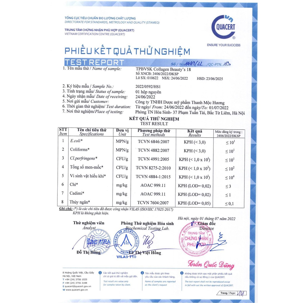 Collagen Beauty's 18 - Collagen Thanh Mộc Hương, Hỗ trợ dưỡng da, hỗ trợ tăng độ ẩm, tăng độ đàn hồi cho da